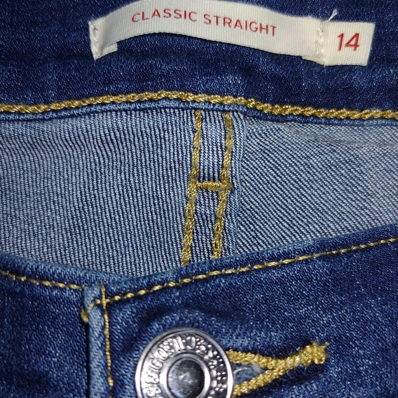 EUC Women’s Levi’s Classic Straight-Leg Jeans in Lapis Dark Horse – Size 14 - Picture 5 of 10